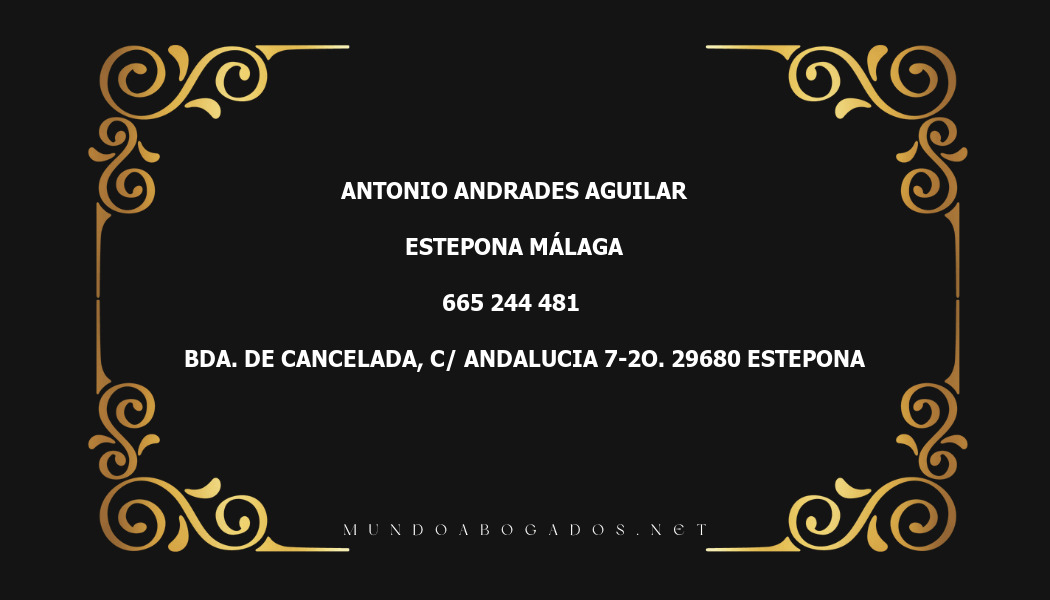 abogado Antonio Andrades Aguilar en la localidad de Estepona