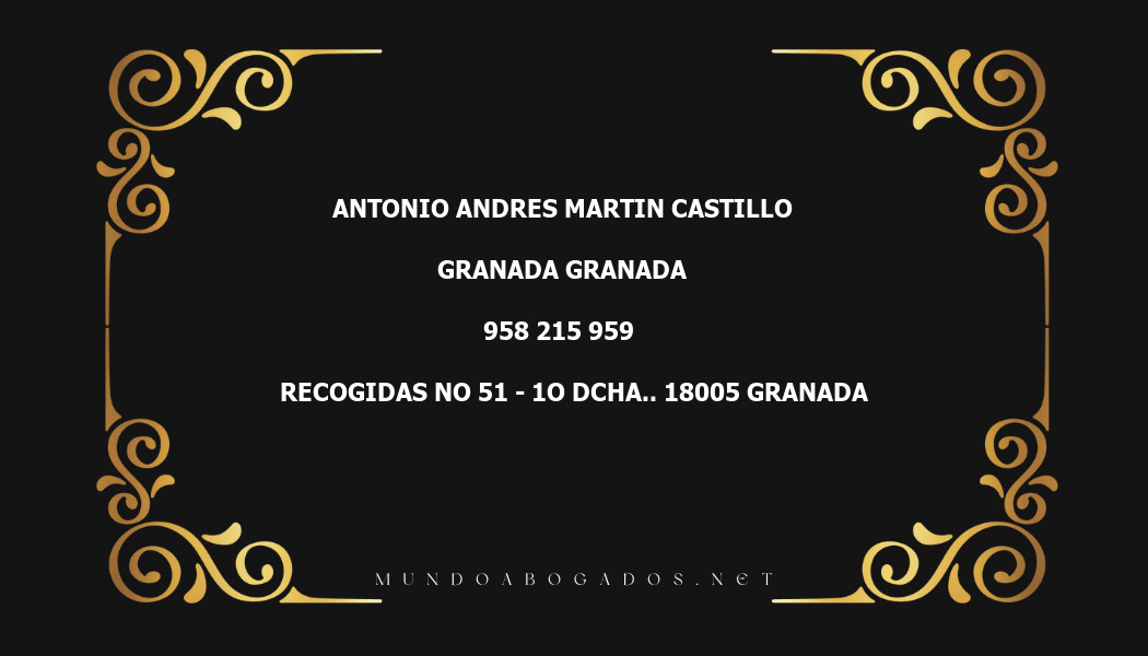 abogado Antonio Andres Martin Castillo en la localidad de Granada