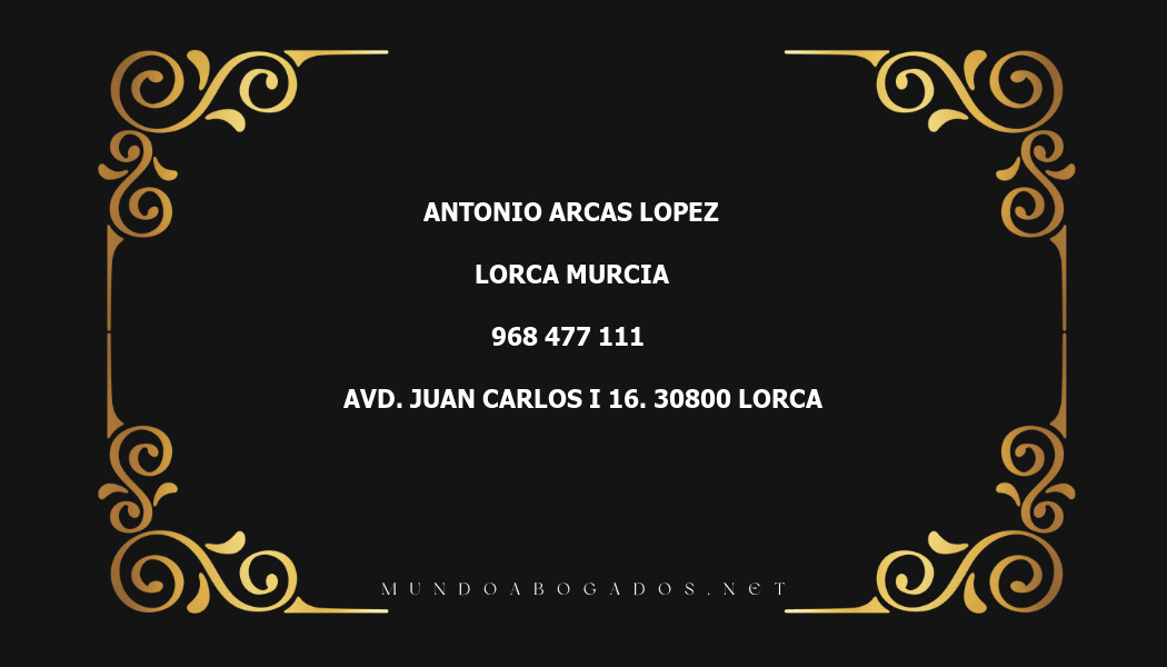 abogado Antonio Arcas Lopez en la localidad de Lorca