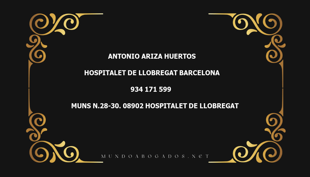 abogado Antonio Ariza Huertos en la localidad de Hospitalet de Llobregat