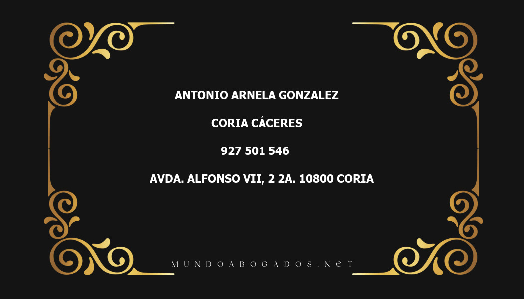 abogado Antonio Arnela Gonzalez en la localidad de Coria