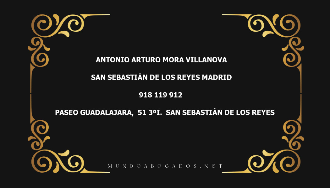 abogado Antonio Arturo Mora Villanova en la localidad de San Sebastián de los Reyes