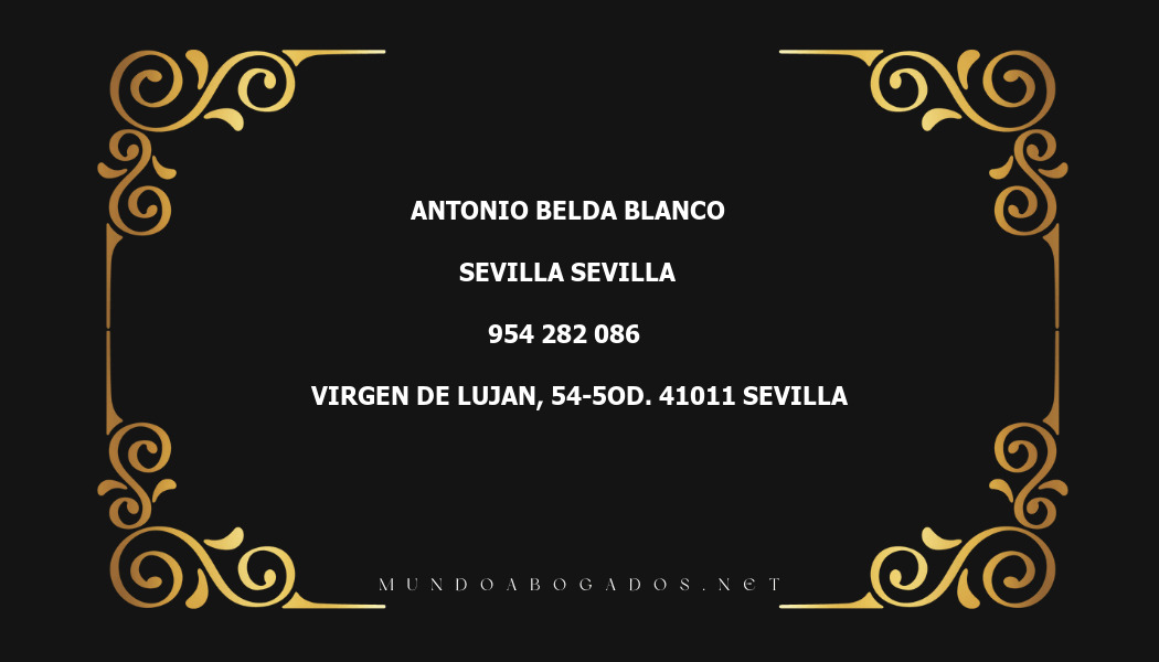 abogado Antonio Belda Blanco en la localidad de Sevilla