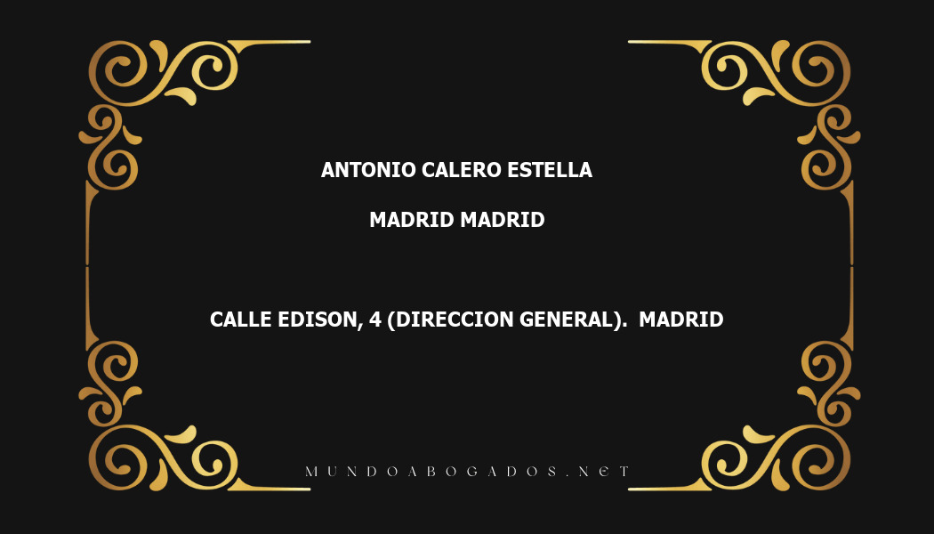 abogado Antonio Calero Estella en la localidad de Madrid