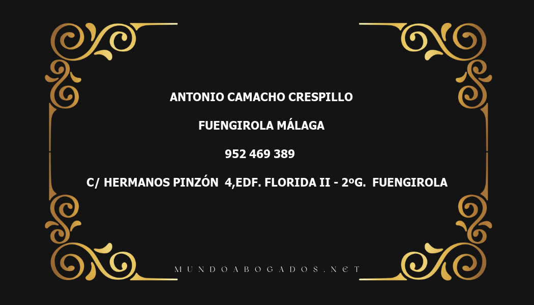 abogado Antonio Camacho Crespillo en la localidad de Fuengirola