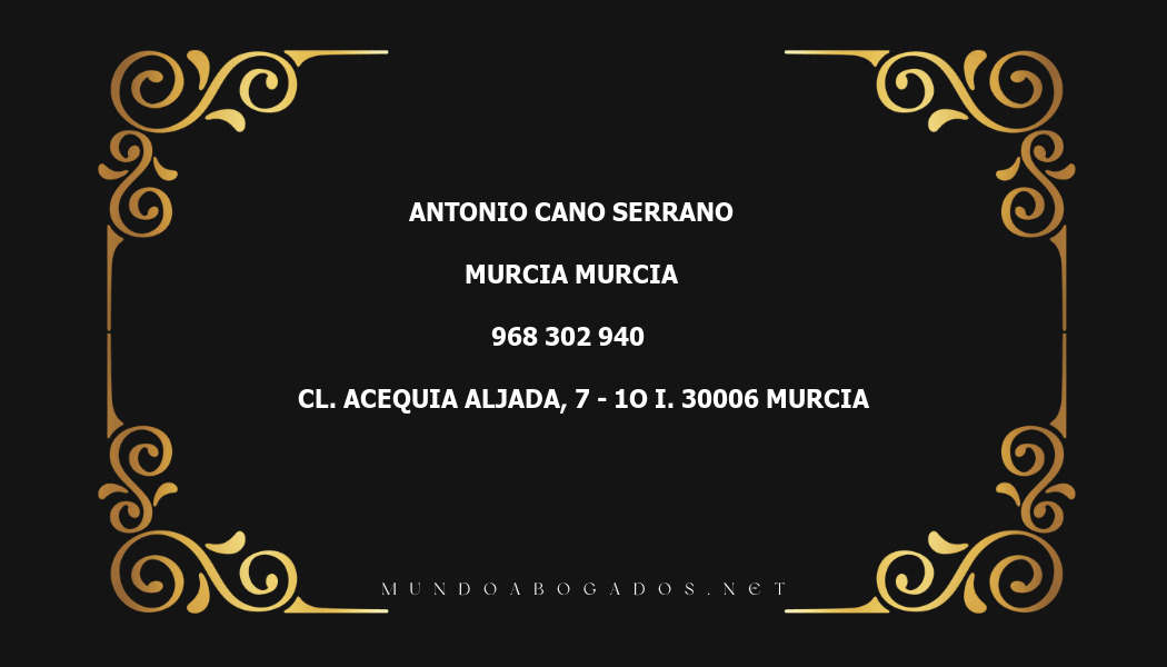 abogado Antonio Cano Serrano en la localidad de Murcia