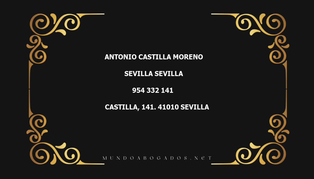 abogado Antonio Castilla Moreno en la localidad de Sevilla