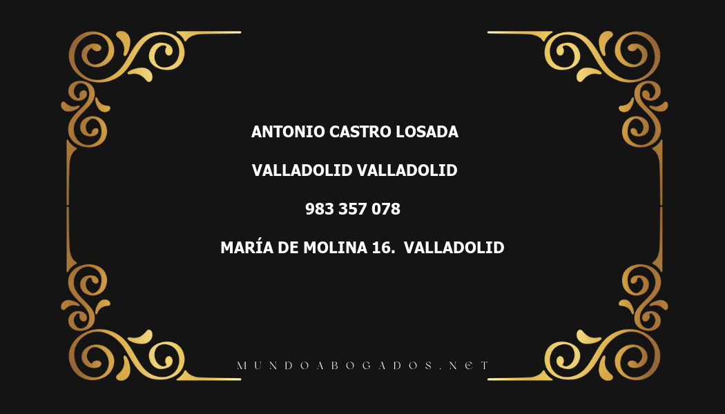 abogado Antonio Castro Losada en la localidad de Valladolid