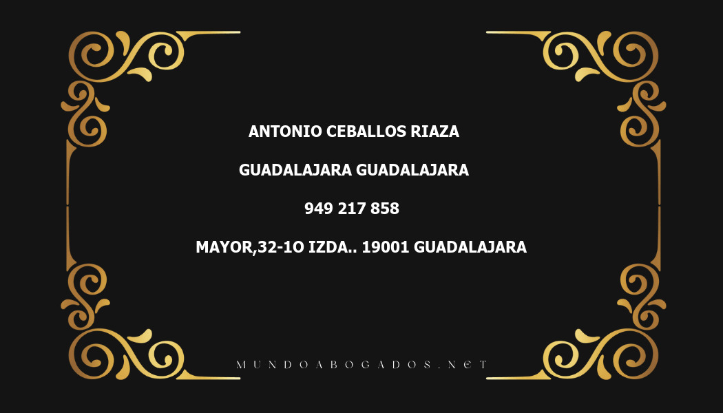 abogado Antonio Ceballos Riaza en la localidad de Guadalajara