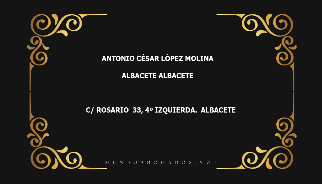 abogado Antonio César López Molina en la localidad de Albacete