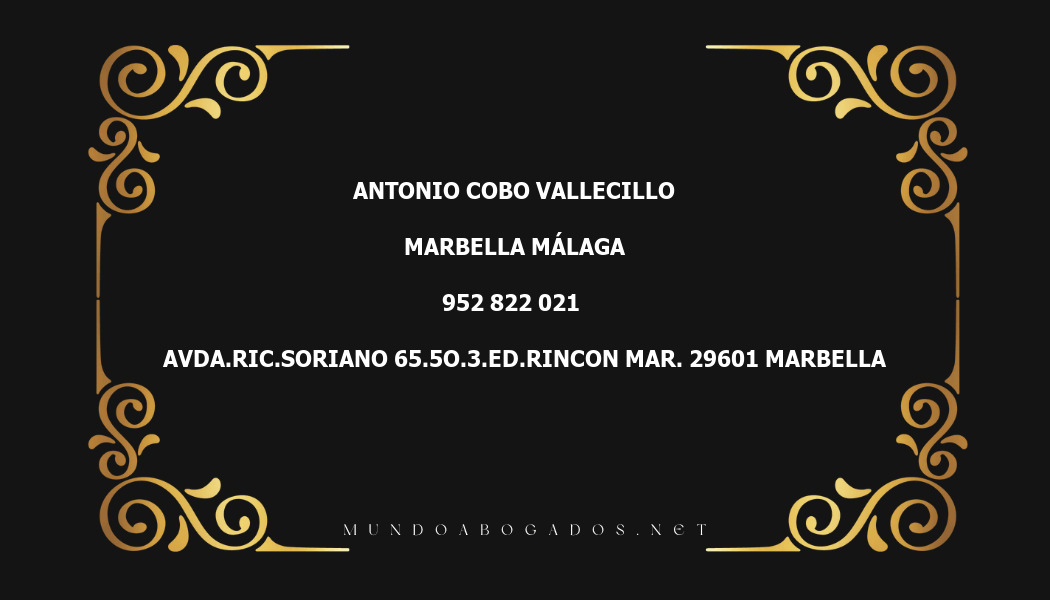 abogado Antonio Cobo Vallecillo en la localidad de Marbella