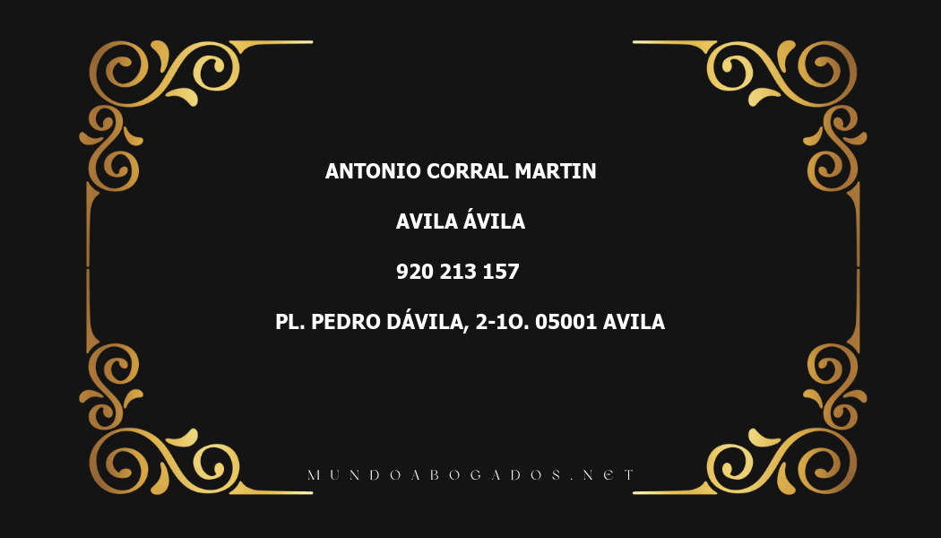 abogado Antonio Corral Martin en la localidad de Avila