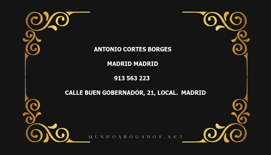 abogado Antonio Cortes Borges en la localidad de Madrid