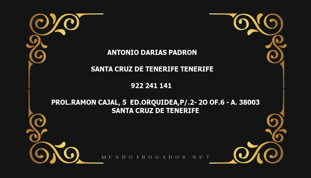 abogado Antonio Darias Padron en la localidad de Santa Cruz de Tenerife