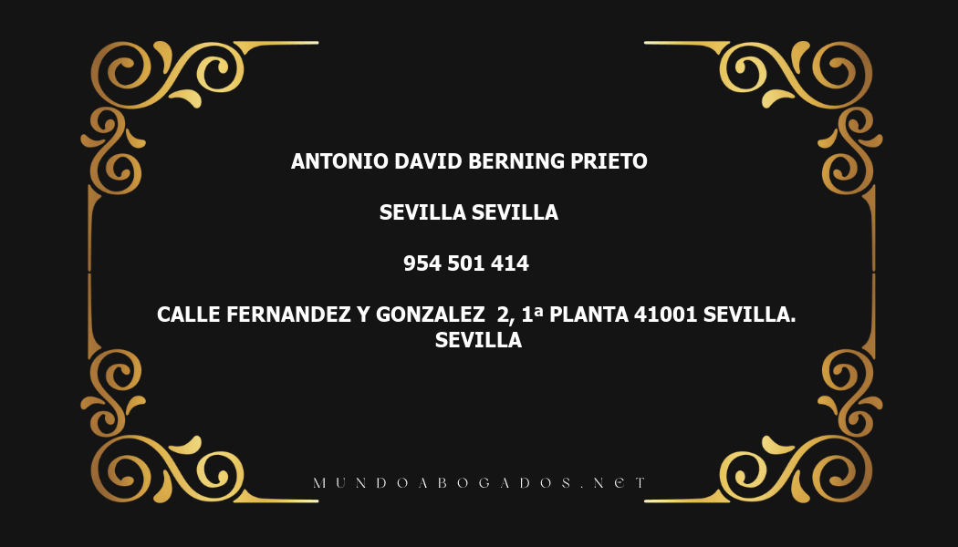 abogado Antonio David Berning Prieto en la localidad de Sevilla