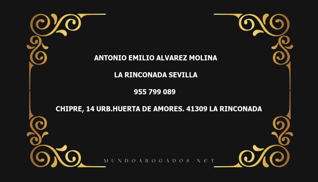 abogado Antonio Emilio Alvarez Molina en la localidad de La Rinconada