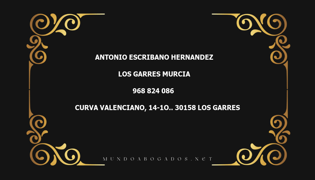 abogado Antonio Escribano Hernandez en la localidad de Los Garres