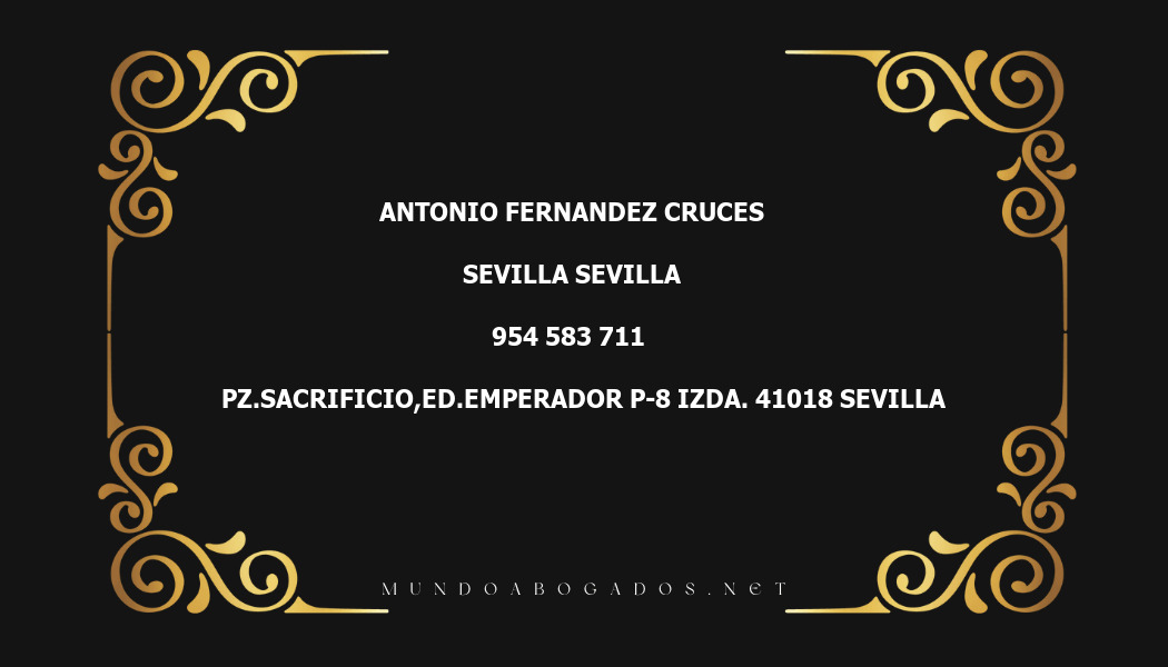 abogado Antonio Fernandez Cruces en la localidad de Sevilla