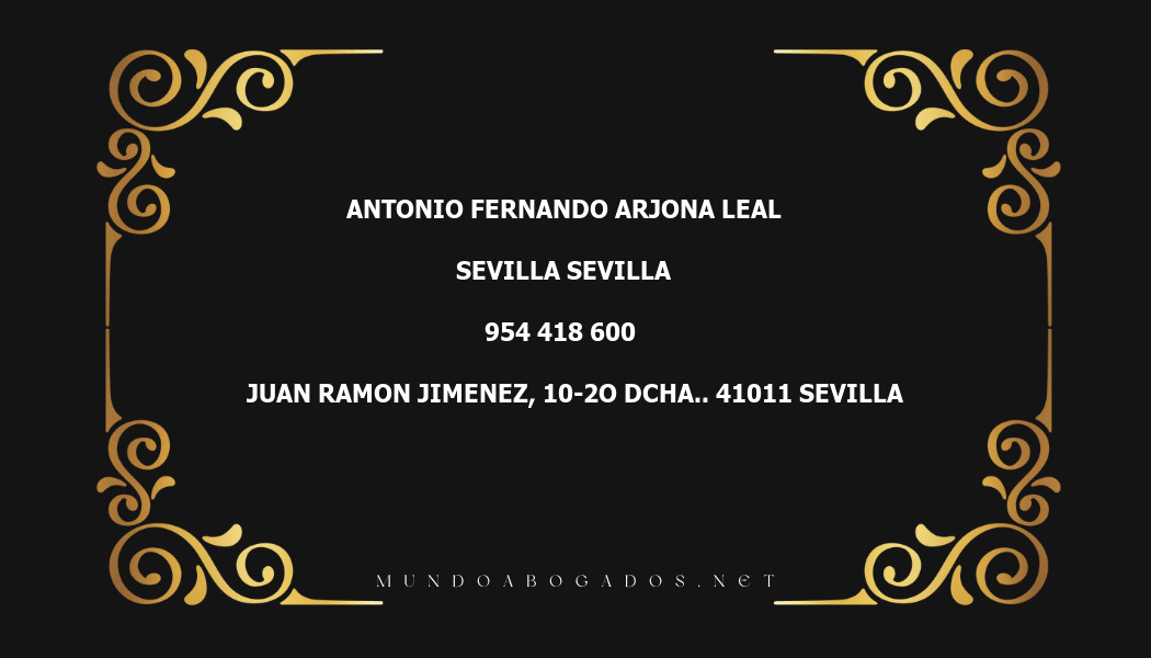 abogado Antonio Fernando Arjona Leal en la localidad de Sevilla