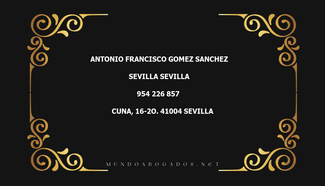 abogado Antonio Francisco Gomez Sanchez en la localidad de Sevilla