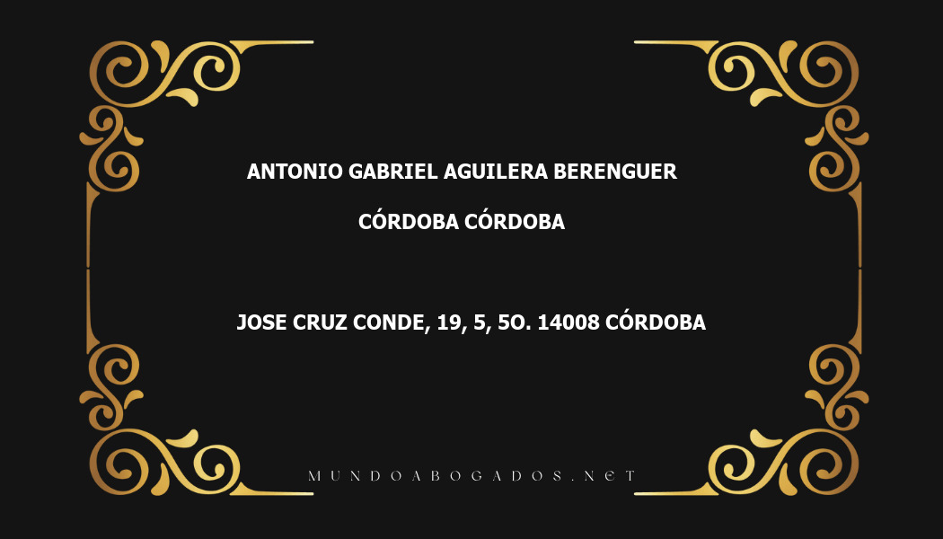 abogado Antonio Gabriel Aguilera Berenguer en la localidad de Córdoba