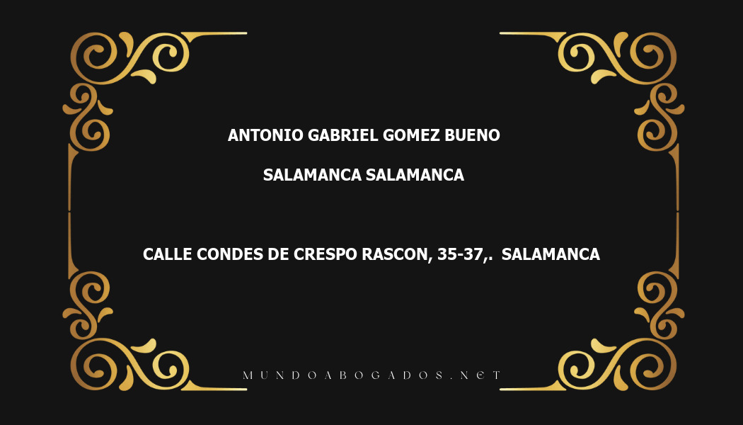 abogado Antonio Gabriel Gomez Bueno en la localidad de Salamanca