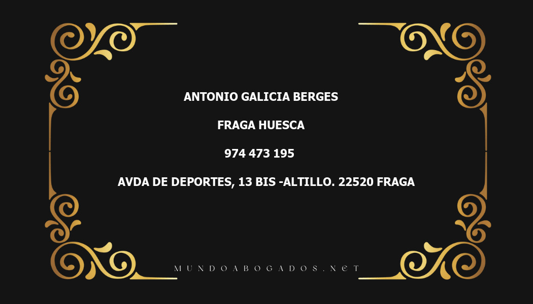 abogado Antonio Galicia Berges en la localidad de Fraga