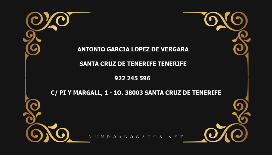 abogado Antonio Garcia Lopez De Vergara en la localidad de Santa Cruz de Tenerife