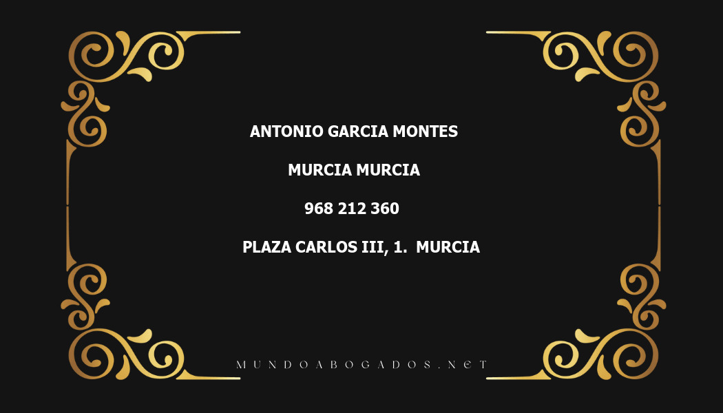 abogado Antonio Garcia Montes en la localidad de Murcia