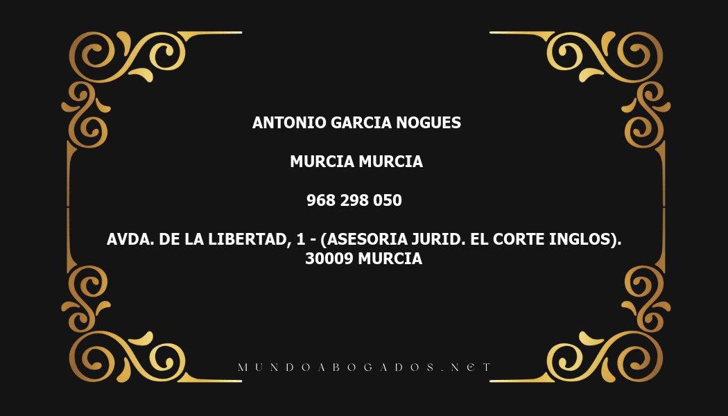 abogado Antonio Garcia Nogues en la localidad de Murcia