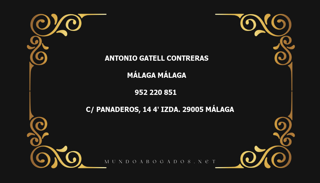 abogado Antonio Gatell Contreras en la localidad de Málaga