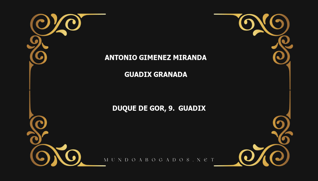 abogado Antonio Gimenez Miranda en la localidad de Guadix