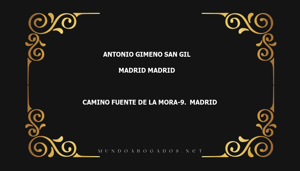 abogado Antonio Gimeno San Gil en la localidad de Madrid