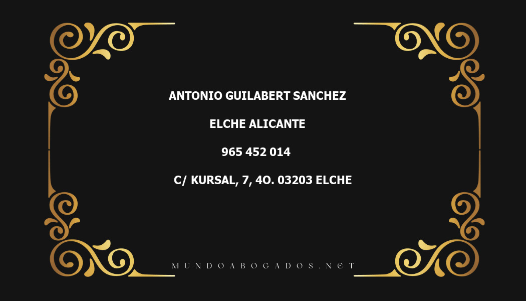 abogado Antonio Guilabert Sanchez en la localidad de Elche