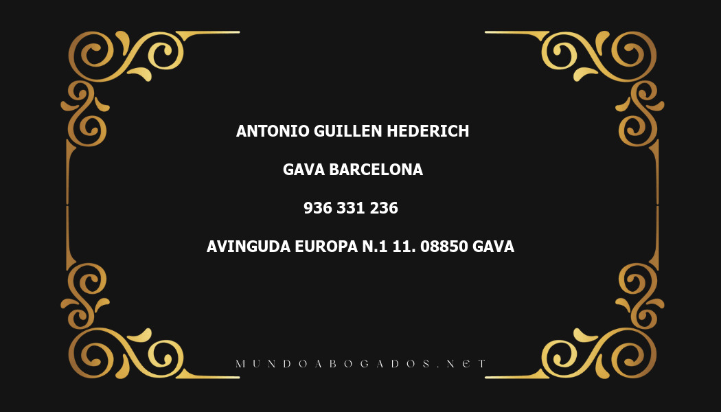 abogado Antonio Guillen Hederich en la localidad de Gava