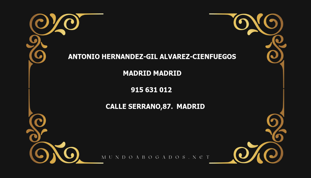 abogado Antonio Hernandez-Gil Alvarez-Cienfuegos en la localidad de Madrid