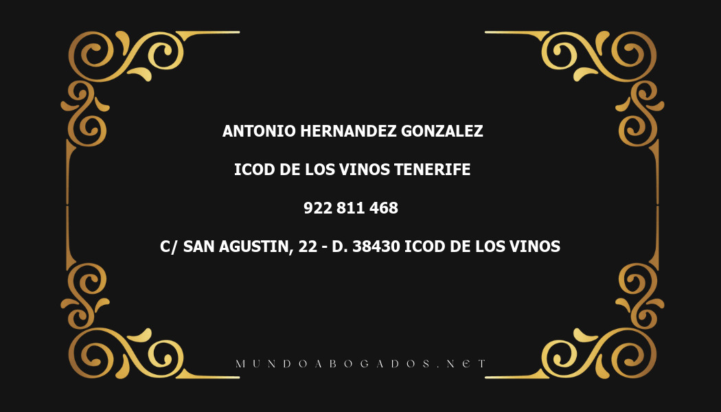 abogado Antonio Hernandez Gonzalez en la localidad de ICOD DE LOS VINOS