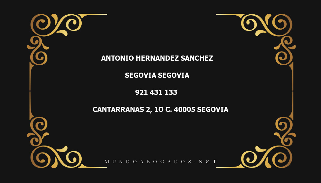 abogado Antonio Hernandez Sanchez en la localidad de Segovia