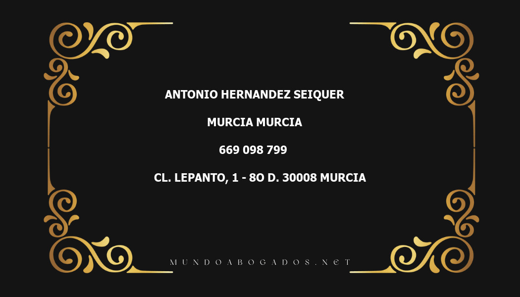 abogado Antonio Hernandez Seiquer en la localidad de Murcia