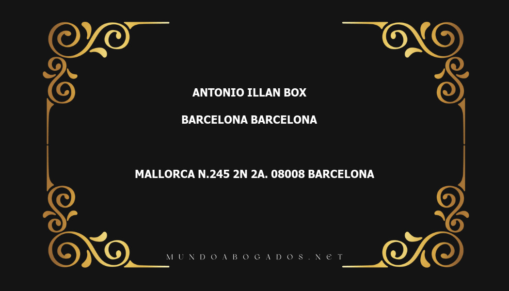 abogado Antonio Illan Box en la localidad de Barcelona