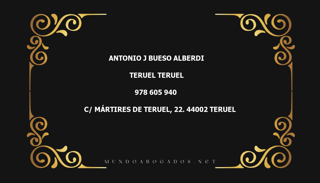 abogado Antonio J Bueso Alberdi en la localidad de Teruel