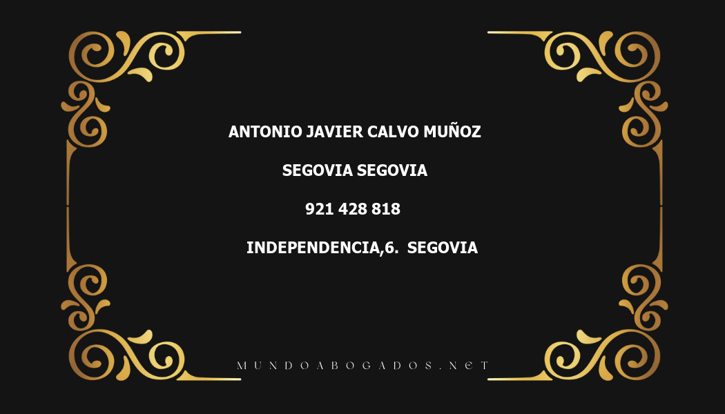 abogado Antonio Javier Calvo Muñoz en la localidad de Segovia