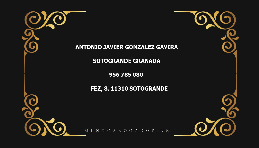 abogado Antonio Javier Gonzalez Gavira en la localidad de Sotogrande