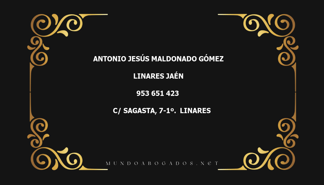 abogado Antonio Jesús Maldonado Gómez en la localidad de Linares