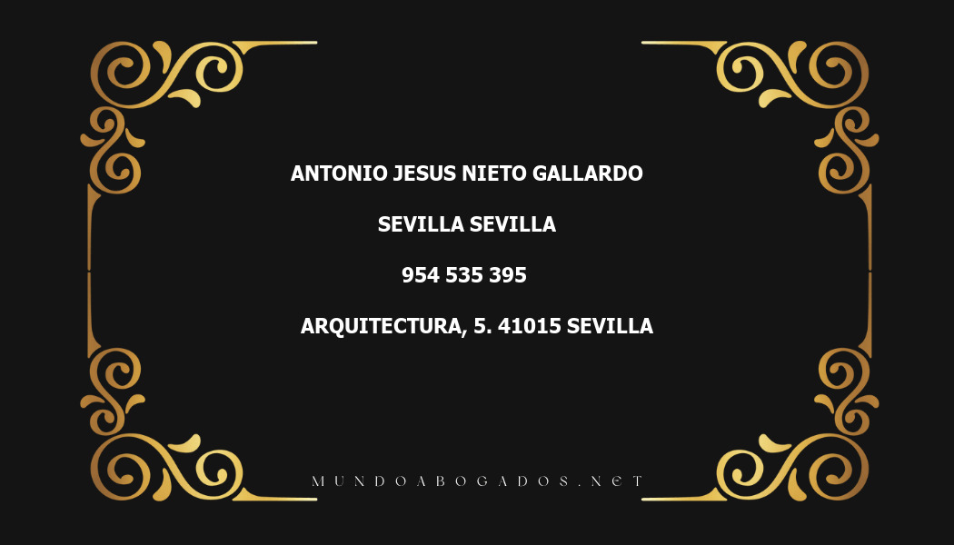 abogado Antonio Jesus Nieto Gallardo en la localidad de Sevilla