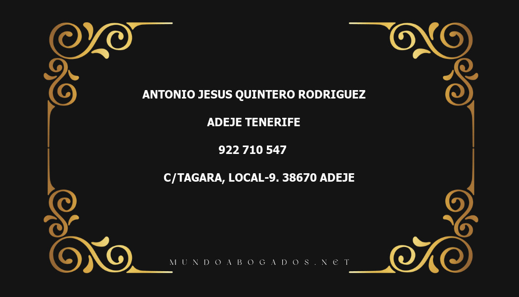 abogado Antonio Jesus Quintero Rodriguez en la localidad de Adeje