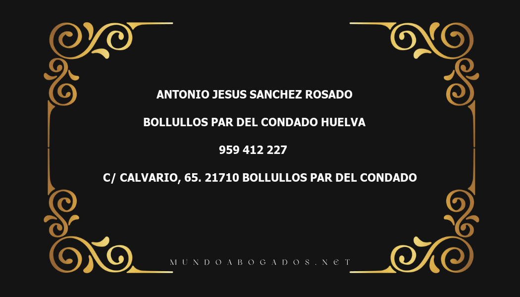 abogado Antonio Jesus Sanchez Rosado en la localidad de Bollullos Par del Condado