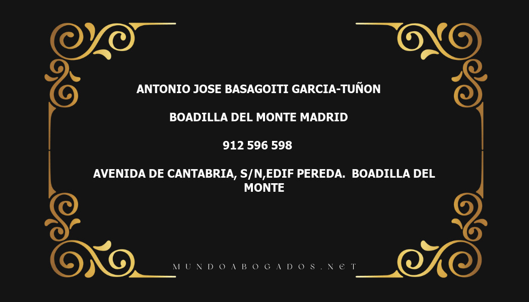 abogado Antonio Jose Basagoiti Garcia-Tuñon en la localidad de Boadilla del Monte