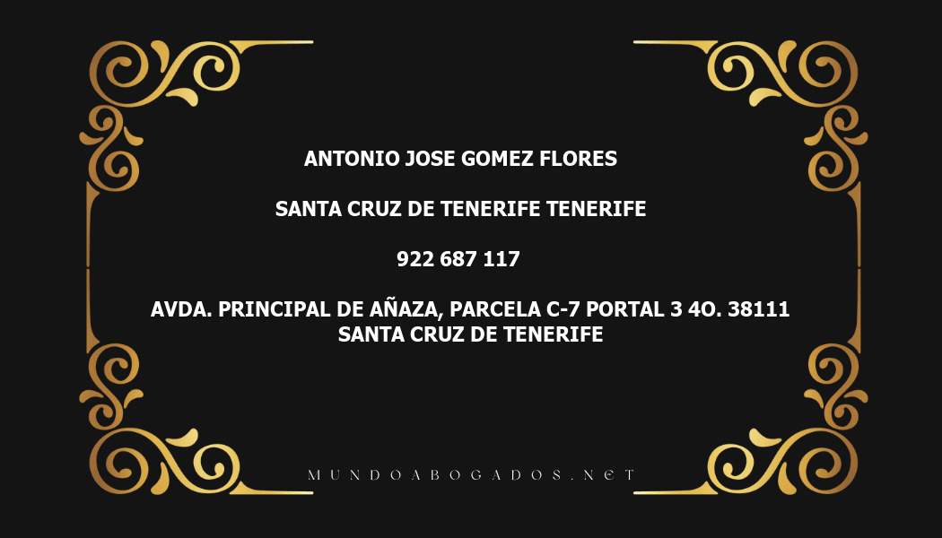 abogado Antonio Jose Gomez Flores en la localidad de Santa Cruz de Tenerife