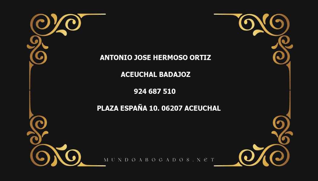 abogado Antonio Jose Hermoso Ortiz en la localidad de Aceuchal